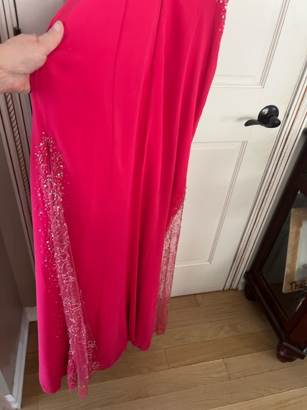 HOT PINK STRAPLESS GOWN - Picture 10 of 11